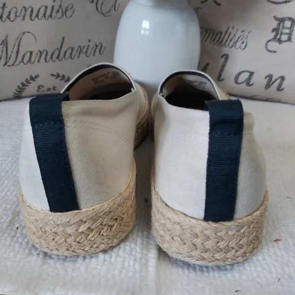 Y2K Keds beige canvas platform espadrilles loafers slip on shoes - Picture 8 of 15